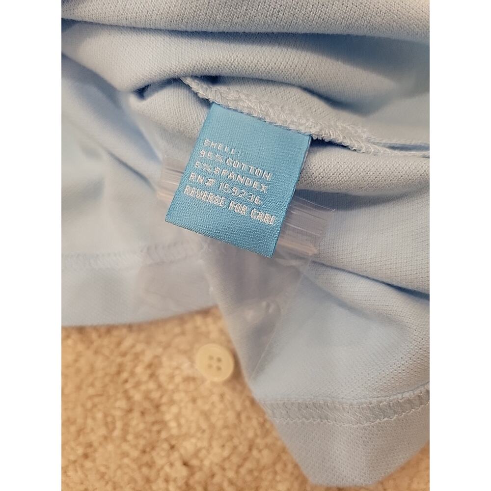 J McLaughlin Polo Mens Large Sullivan Blue Shirt Stretch Short Sleeve Casual - Picture 8 of 9